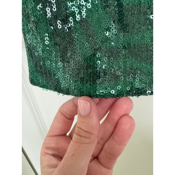 The Wolf Gang Brillo Sequin Mini Dress Green Medium - Picture 8 of 10